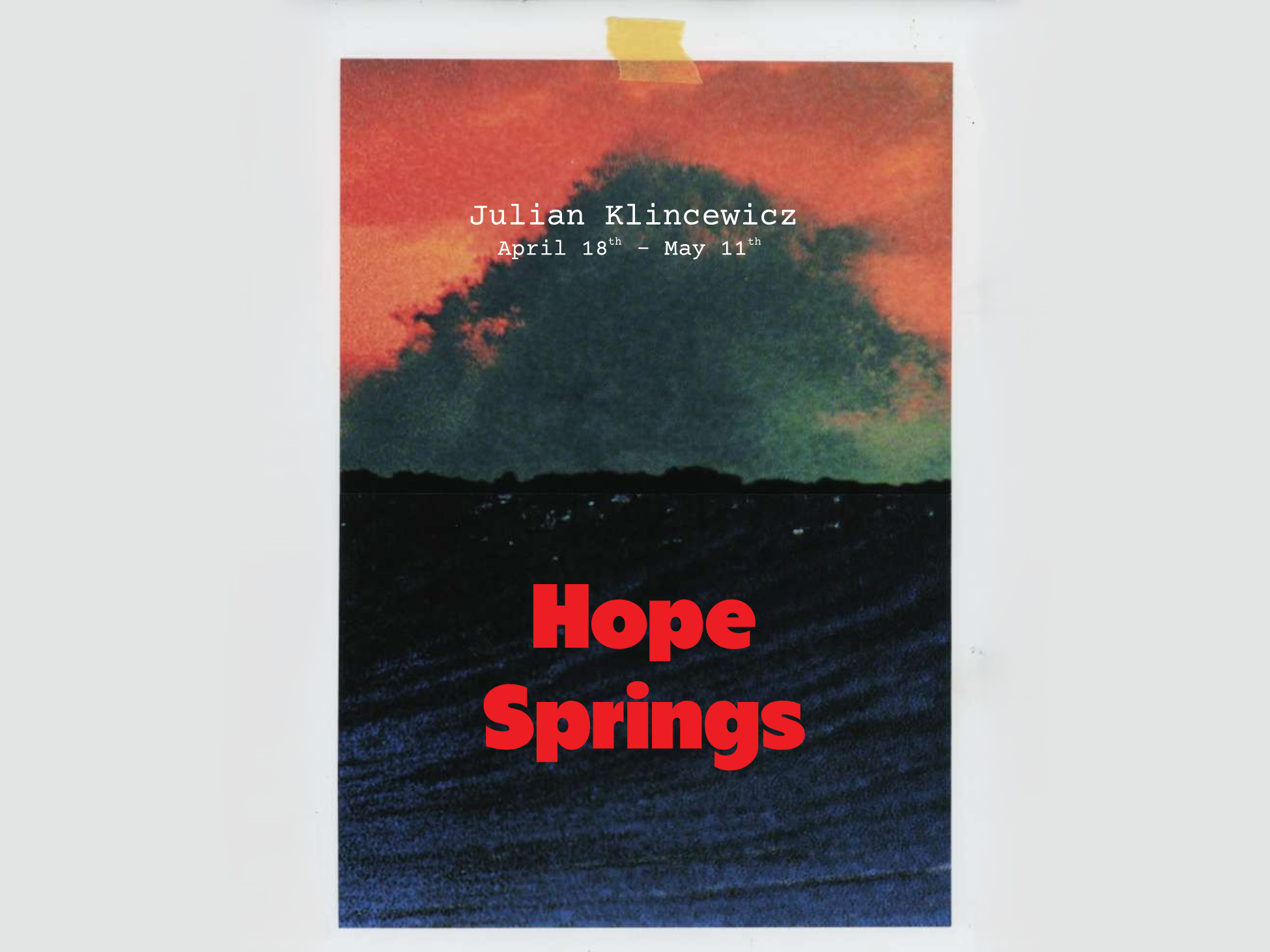 WEB限定お買い得商品の新着アイテム ジュリアン・クリンスウィックスによる展示「HOPE SPRING」が アート・デザイン・音楽